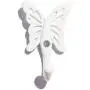 4 Sets Wall Mounted Hanger Hooks Vintage Door Hangers for Clothes Towel Coat Hat Butterfly Patterned White（Length:2-1/4", Width: 1-3/8"）