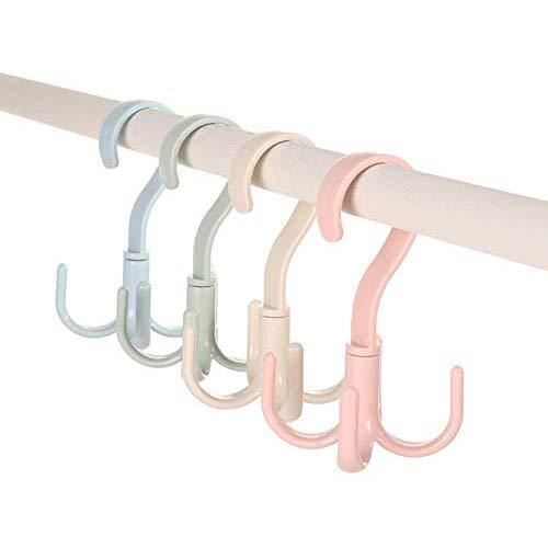 ADMOZ Plastic Multifunctional Hanger for Scarf Belt Bag Clothes Hooks 4 Colors, Pack of 4