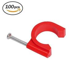 Firecore 3/4 Inch Tube Talon with Nail J-Hook Pex Pipe Support for Wire Pipe,Cable,Water Pipe, Red(100Pack)