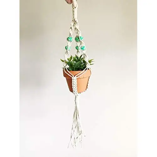 Macrame Car Rear view Mirror Plant Hanger, Boho Hippie Succulent, Mini Car Plant hanger, Handmade Car Charm, Macrame Mini Cacti Boho Plant