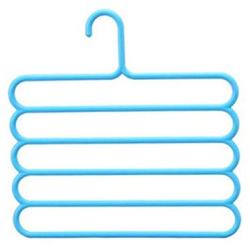 5pcs Random Color Multi-Purpose Clothes Hanger Practical 5 Layers Pants Hanger Scarf Tie Rack Space Saving Clothes Hanger Decoration