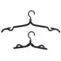 Cabilock Clothes Hanger 6pcs Plastic Foldable Travel Home Camping Mini Non-Slip Clothes Shirts Sweaters Dress Hanger Hook Drying Rack (Black)