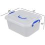 Eagrye 9 Quart Plastic Storage Latch Box, Clear Storage Bin Organizer with Handle, Set of 2