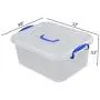 Eagrye 9 Quart Plastic Storage Latch Box, Clear Storage Bin Organizer with Handle, Set of 2