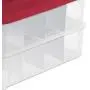 Sterilite 1427 Stack & Carry 2 Layer 24 Ornament Storage Box, Red Lid and Handle, See-through layers