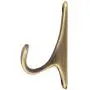 Amazon Basics Wall Mounted Contemporary Metal Single Coat Hooks - Antique Brass, 5-Pack