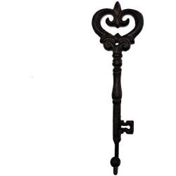 Comfy Hour Cast Iron Key Single Coat Hook Clothes Rack Wall Hanger - Metal, Heavy Duty, Brown, Recycled, Decorative Gift Idea