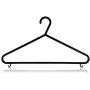 HANGERWORLD 20 Black 14inch Plastic All Purpose Coat Clothes Garment Pants Skirt Bar Hangers with Loop Hooks