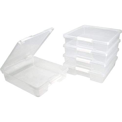 Storex Classroom Student Project Box, 12 x 12 Inches, Clear, 5-Pack (63209U05C)