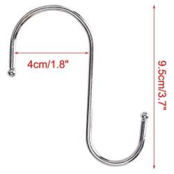uxcell Stainless Steel S Shaped Kitchen Pot Pan Clothes Hanger Hook 9.5cm Long 5 PCS