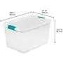 STERILITE 14978006 64 quart/61 L Latching Boxes with Clear Base, White Lid and Colored Latches