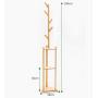 XIAOLONG Standing Solid Wood Coat Rack Stand Tree-Shaped Display Clothes Hanger with Hooks and Solid Disc Base for Clothes Scarves and Hats