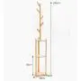 XIAOLONG Standing Solid Wood Coat Rack Stand Tree-Shaped Display Clothes Hanger with Hooks and Solid Disc Base for Clothes Scarves and Hats