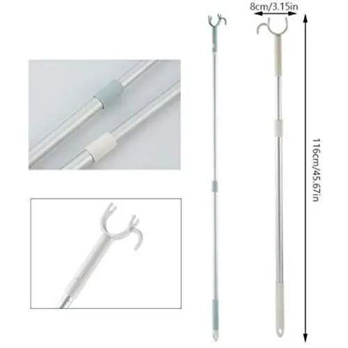 2PC Random Color Length Retractable Rods Adjustable Clothing Fork with Hanger Iron Pipe Clothesline Pole Pick Clothes Hanger Decoration 2PC Random Color Length Retractable Rods Adjustable Clothing Fork with Hanger Iron Pipe Clothesline Pole Pick Clothes Hanger Decoration