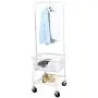 AmazonBasics Laundry Hamper Basket Butler Cart with Wheels and Hanging Rack, White AmazonBasics Laundry Hamper Basket Butler Cart with Wheels and Hanging Rack, White