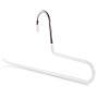 HANGERWORLD 15 Chrome White 13.7inch Metal Space Saving Non Slip Pants Bar Clothes Coat Garment Hangers