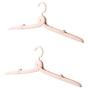AKOAK 2 Pcs Travel Fold Hangers, Non-Slip Fold Shirts, Skirts, Baby Clothes Hangers (Pink)
