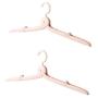 AKOAK 2 Pcs Travel Fold Hangers, Non-Slip Fold Shirts, Skirts, Baby Clothes Hangers (Pink)