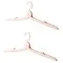 AKOAK 2 Pcs Travel Fold Hangers, Non-Slip Fold Shirts, Skirts, Baby Clothes Hangers (Pink)