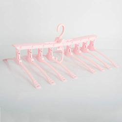 EvaroFly Multipurpose Magic Stretch Folding Hanger, Save Space Storage Clothes Hanger, Household Travel Camping -Pink 53x42x29cm