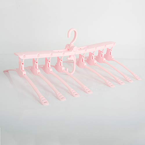 EvaroFly Multipurpose Magic Stretch Folding Hanger, Save Space Storage Clothes Hanger, Household Travel Camping -Pink 53x42x29cm