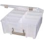 ArtBin 6990AB Super Satchel Compartment Boxes - Clear, Art and Craft Supplies Boxes with Removable Dividers, Secure Latches, Handles