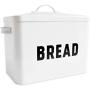 Metal Bread Boxes - Countertop Space-Saving, Extra Large, High Capacity Bread Storage Bin for your Kitchen - Holds 2+ Loaves - White with Bold BREAD Lettering