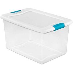 Sterilite 64-Quart Plastic Storage Container Tote (6 Pack) + Medium Clip Storage Boxes (4 Pack)