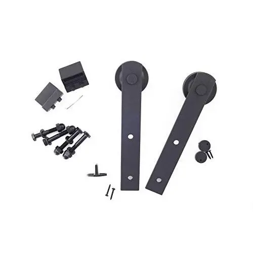 HOMACER Sliding Barn Door Hardware Steel Hanger Roller Set Straight Design 2PCS Black Carbon Steel HOMACER Sliding Barn Door Hardware Steel Hanger Roller Set Straight Design 2PCS Black Carbon Steel
