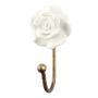 IndianShelf Handmade 1 Piece White Rose Flower Ceramic Artistic Rust Free Wall Hooks/Cloth Coats Hangers/Keys Holders