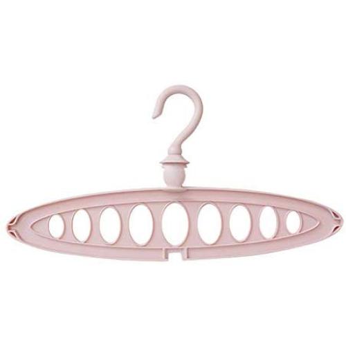 CreazyBee Plastic Clothes Hanger 9 Holes Towel Hook Closet Organizer Plastic Storage Rack (Pink)