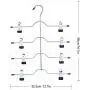 5PC 4 Layers Stainless Steel Decoration Multifunctional Clothes Hangers Pants Storage Hangers Cloth Rack Multilayer Home Storage Cloth Hanger