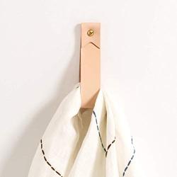 Medium Leather Wall Hook, minimalist leather strap hanger for bath towel holder leather wall hook strap towel hook bathroom decor brass towel ring nordic home