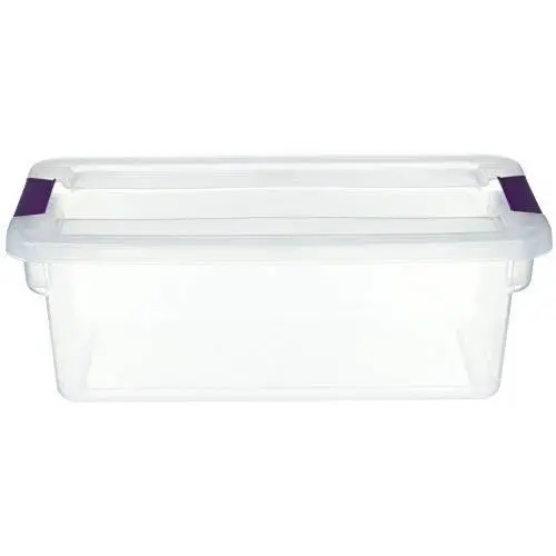 STERILITE 17511712 6 Quart Clearview Latch Storage Container with Plum Handles STERILITE 17511712 6 Quart Clearview Latch Storage Container with Plum Handles