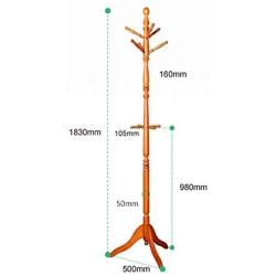 HGXC Solid Wood Coat Rack, Creative Floor-Standing Bedroom Hanger Porch Hanger Wood Color/White Clothes Hook (Color : Wood Color)