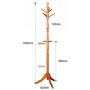 HGXC Solid Wood Coat Rack, Creative Floor-Standing Bedroom Hanger Porch Hanger Wood Color/White Clothes Hook (Color : Wood Color)