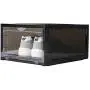 FlyingBean Drop-Front Shoe Boxes for Womens Mens, Clear Plastic Foldable Stackable Shoe Organizer Wall, Storage Shoe Boxes Save Space & Cleans for Closet Shelf Entryway Hallway, 2 case in Package