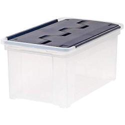 Staples 2740500 47 Qt. Wing Lid Storage Tote Clear (139582)