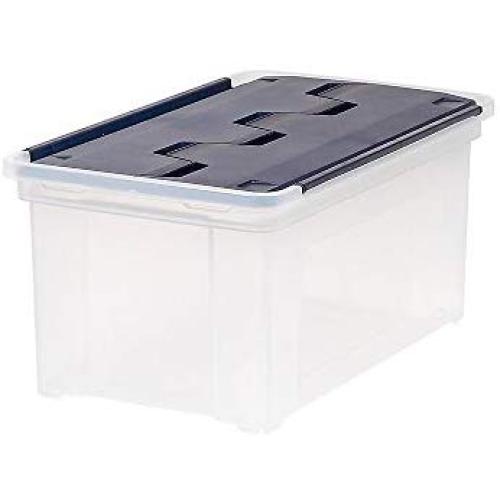 Staples 2740500 47 Qt. Wing Lid Storage Tote Clear (139582)