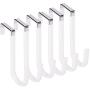 Woillion Over Door Hooks for Hanging Clothes, 6 Packs White Door Hanger Soft Rubber Surface Prevent Scratches, Door Hook for Bathroom, Living Room, Kitchen Hanging Towels, Clothes, Shoes Bag, Hats