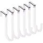 Woillion Over Door Hooks for Hanging Clothes, 6 Packs White Door Hanger Soft Rubber Surface Prevent Scratches, Door Hook for Bathroom, Living Room, Kitchen Hanging Towels, Clothes, Shoes Bag, Hats