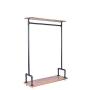 Diwhy Industrial Pipe Clothing Rack Pine Wood Shelving Shoes Rack Cloth Hanger Pipe Shelf 2 Layer