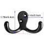 10Pcs Coat Hooks Hardware Wall Hooks Heavy Duty Hooks for Hanging Coats Double No Rust Hooks Wall Mounted for Key, Towel, Bags, Cup, Hat