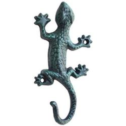 Wall Mount Cast Iron Gecko Shaped Hook Coat Hat Clothes Hanger/Cast Iron Decorative Wall Hook - Gecko Hook Hanger Holder Coat Apron Hat Towel Wall Hook, Wall Hanging Decoration Hook