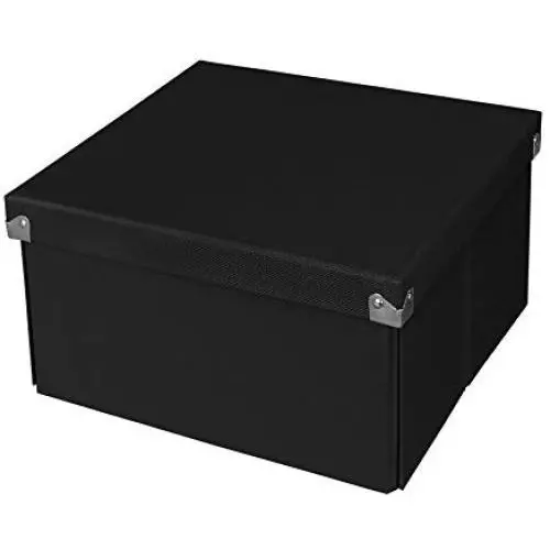 Samsill PNS02LSBK Pop n Store Decorative Storage Boxes With Lid - Collapsible and Stackable - Medium Square Boxes - Black - Interior Size (9.75 Samsill PNS02LSBK Pop n Store Decorative Storage Boxes With Lid - Collapsible and Stackable - Medium Square Boxes - Black - Interior Size (9.75