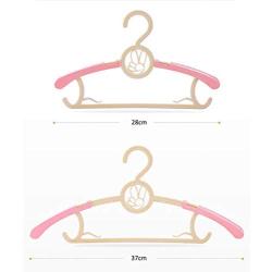 Drying Rack Childrens Hanger Baby Baby Home Anti-Skid Multi-Function Thickening Childrens Clothes Hanging Clothes Hanger Storage Artifact 10 Pack FANJIANI (Color : Pink)