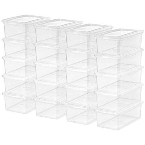 Mainstays 5 Quart Shoe Boxes Storage, Clear, 20 Pack