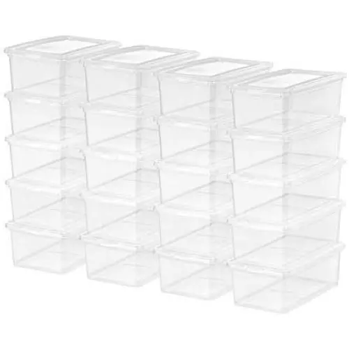 Mainstays 5 Quart Shoe Boxes Storage, Clear, 20 Pack Mainstays 5 Quart Shoe Boxes Storage, Clear, 20 Pack