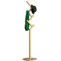 Living Room Floor Coat Rack Multicolor Clothes Rack Multi-Functional Hanger (Color : Wood Color)