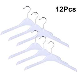 Yardwe 12pcs Anti-Skid Garment Clothes Hangers Non-Slip Hanger Drying Laundry Hooks Closet Space Saving oraganizer Racks (Semitransparent)